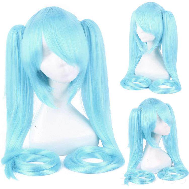 高档秋发叶风双马尾cos假女1花0CM初音2miku 钢音 梅 千本樱 黑岩