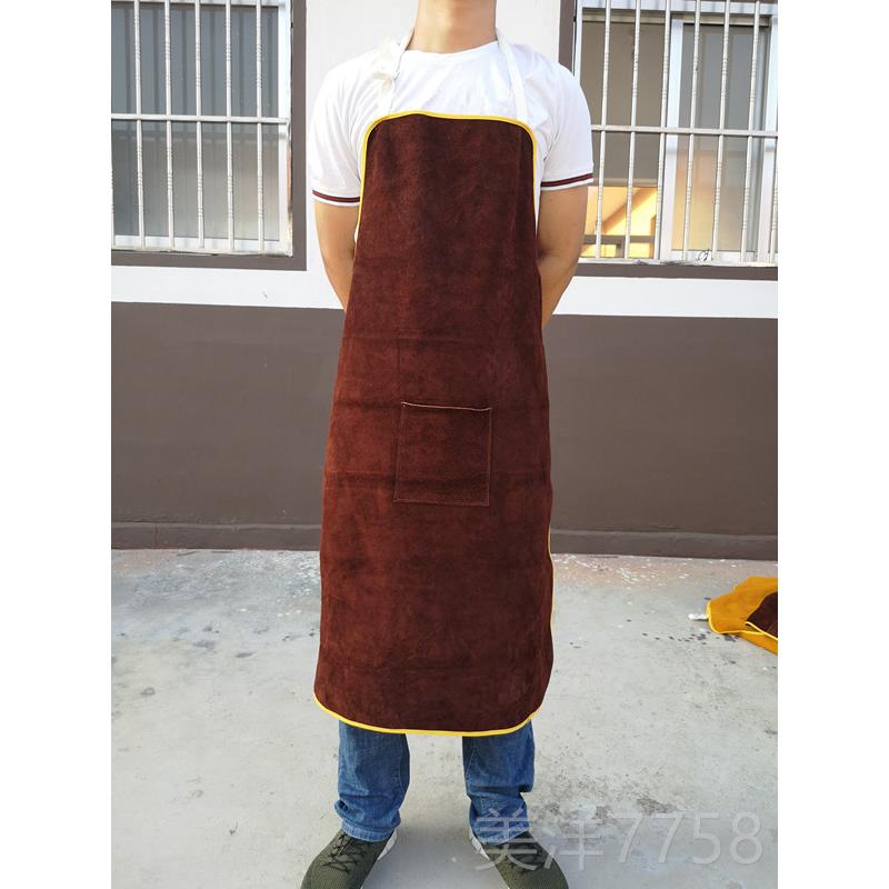 高档焊工围皮裙围裙牛皮电焊工作围服磨防烫耐高耐温电焊裙焊接防