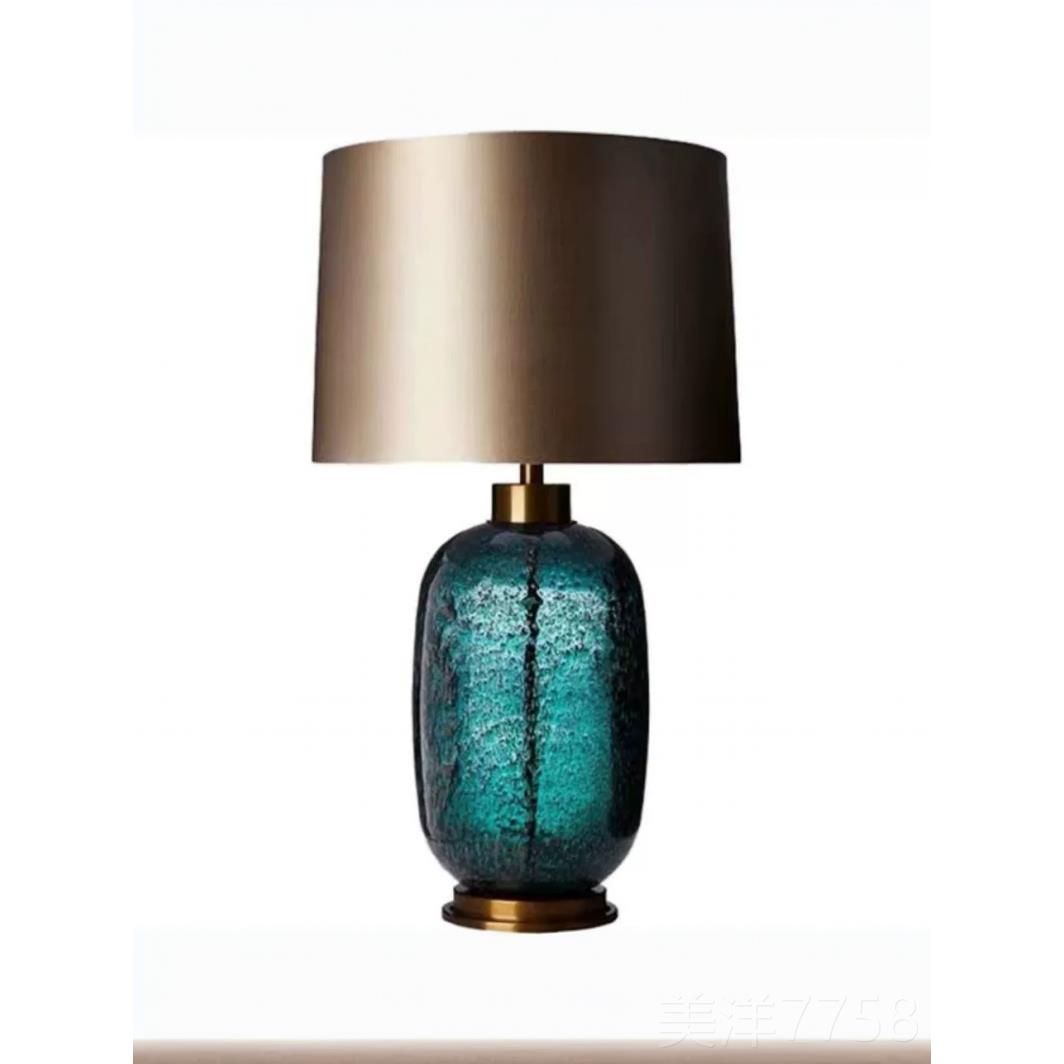 高档灯欧卧式室轻品奢床头美式客厅琉璃新奢华中式别墅台灯轻奢