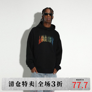 DICETINY美式 外套 音符logo印花连帽卫衣男秋冬季 潮牌情侣宽松帽衫