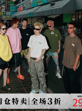 DICETINY 基础骰子logo刺绣短袖夏季男女印花T恤潮牌美式街头体恤