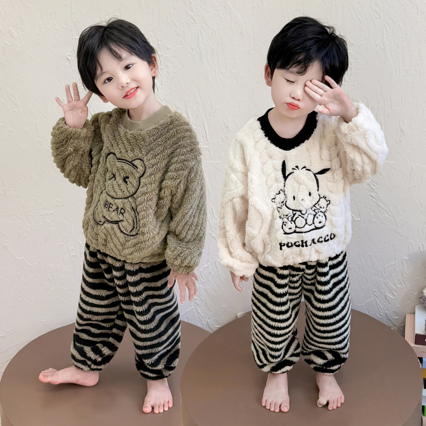 儿童家居服 2025新款法珊瑚绒套装