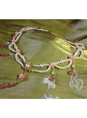 庄园玫瑰珍珠软缨络 汉服配饰Lolita软缨络贝珠项圈 汉服Lolitaco