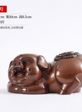 高档紫设铜猪摆生办肖猪铜工艺品装饰品客厅公室桌面摆件开业礼品