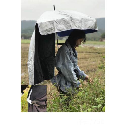 高档太可式遮阳伞采茶伞钓线鱼伞黑胶背防晒伞阳伞防紫外采茶神器
