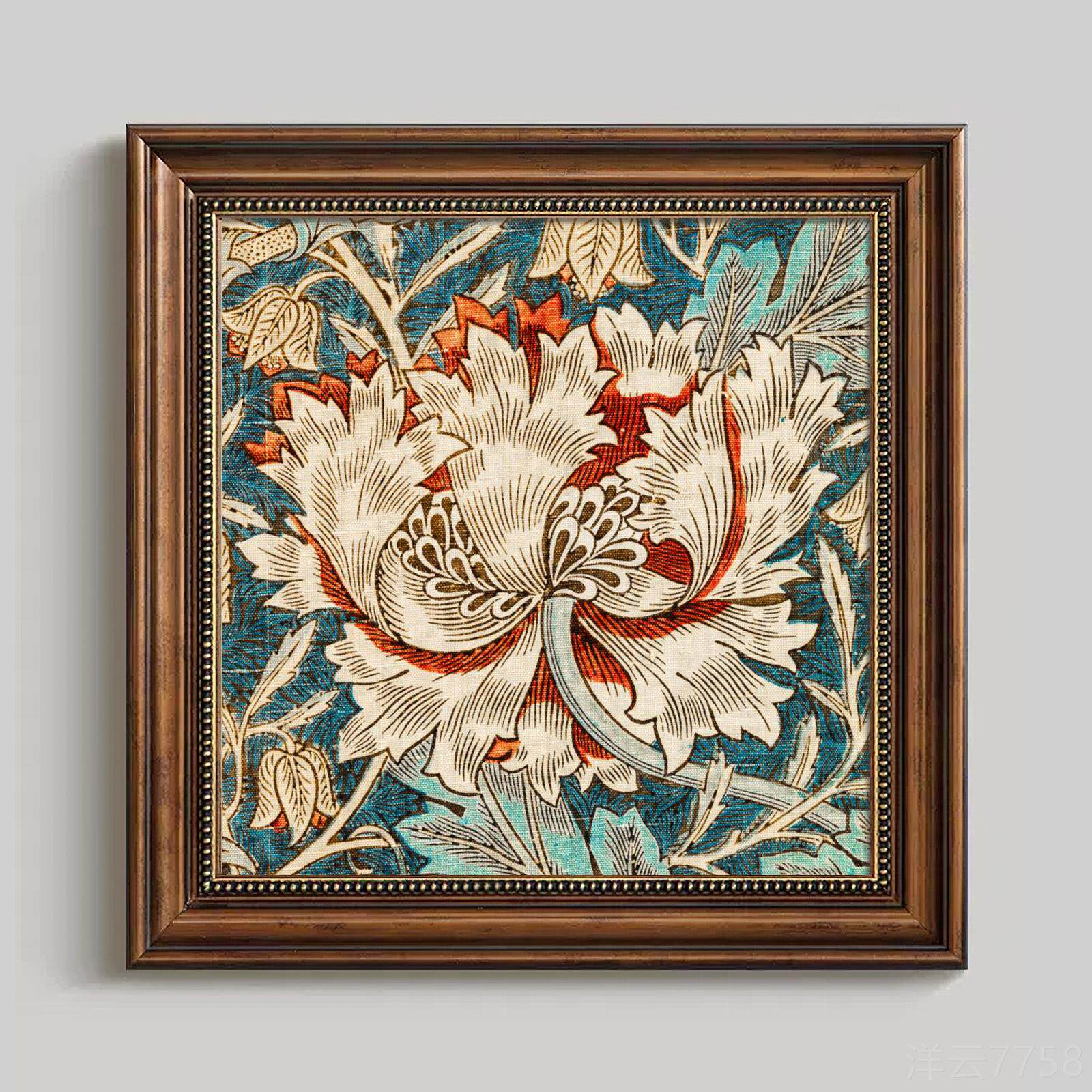 高档美式餐厅装饰古画饭厅挂画复抽象欧艺术壁画玄关卧室式床头墙