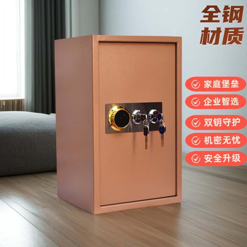 60双人双锁家用小型办公保险箱机械钥匙医院防盗保险柜老人保管箱