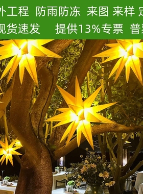 LED爆炸星挂树上的装饰灯艺术馆婚庆七角星挂灯广场商场吊式挂件