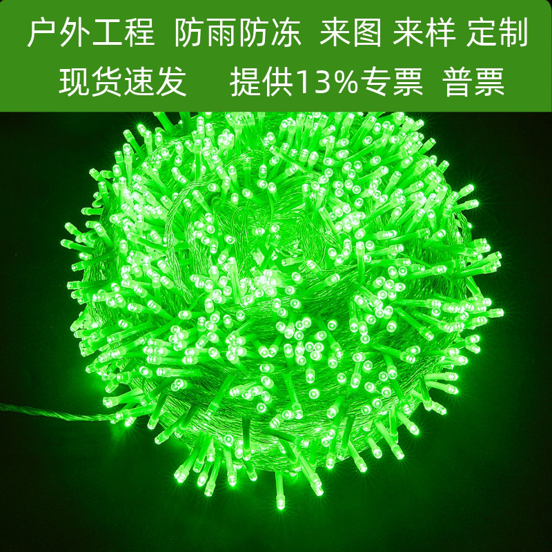 绿光绿色led彩灯闪灯灯串满天星灯户外露营挂树灯装饰灯星星灯串