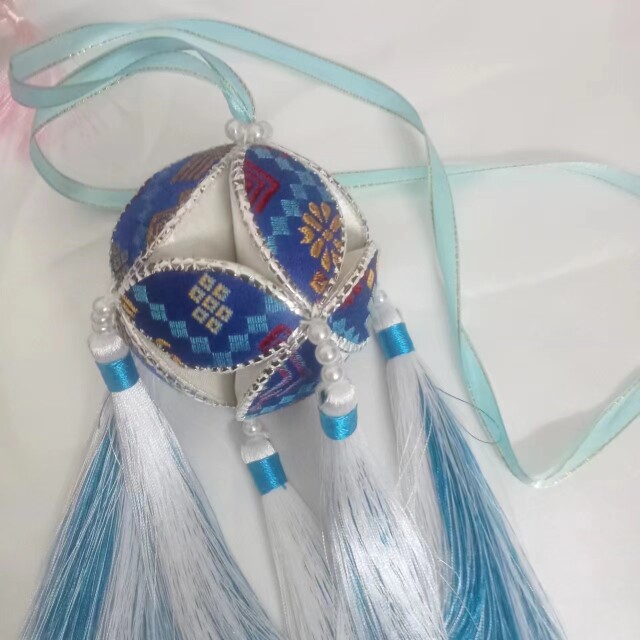 广西靖西绣蕴坊纯手工壮锦绣球伴手礼情人节壮美绣球新品莫兰迪色图片