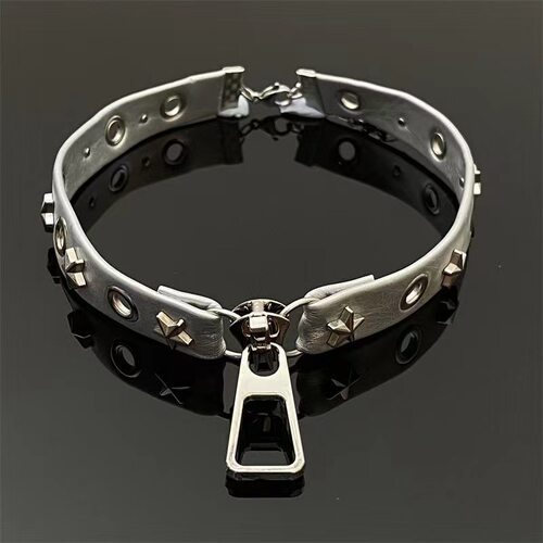 甜酷风银色拉链头亚文化choker项链锁骨链小众短款y2k朋克颈链潮