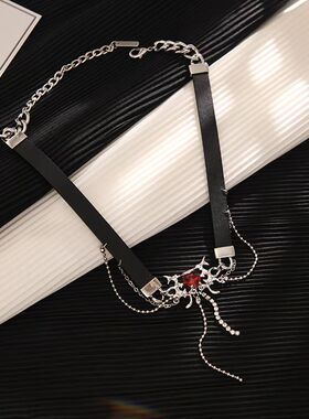 原创设计金属流苏蝴蝶项链女夸张小众独特气质choker暗黑朋克颈链