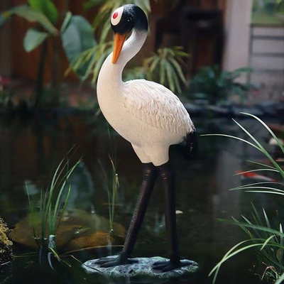 仿真动物仙鹤摆件白鹭丹顶鹤装饰品花园装饰园林花园假山景观装饰