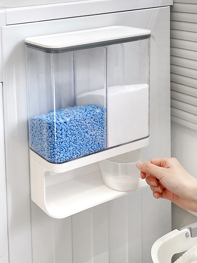 多功能洗衣粉留香珠收纳盒壁挂式