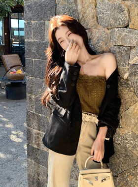 陈六六CHENLIULIU【巴黎橱窗】时髦欧美风复古立体花朵针织抹胸