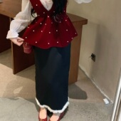 法式 陈六六CHENLIULIU 娇奢半身裙 气质百搭显瘦下摆拼接半身裙