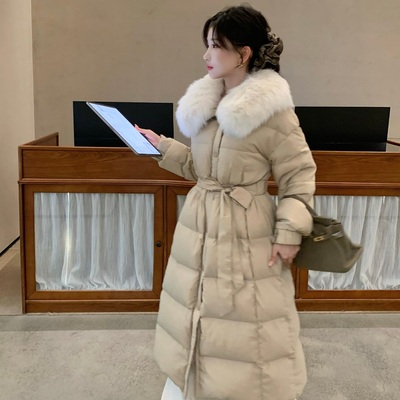 陈六六CHENLIULIU【雪国秘境】90白鸭绒狐狸毛领保暖长款羽绒服