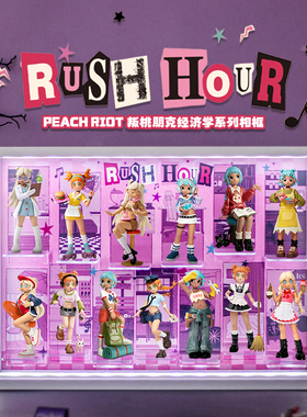 泡泡玛特Peach Riot 叛桃朋克经济学系列手办盲盒收纳场景展示盒