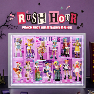 泡泡玛特Peach Riot 叛桃朋克经济学系列手办盲盒收纳场景展示盒