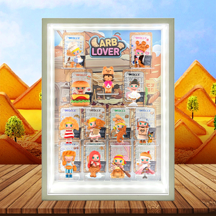 POPMART泡泡玛特茉莉MOLLY面包脑袋系列盲盒手办场景展示盒摆件