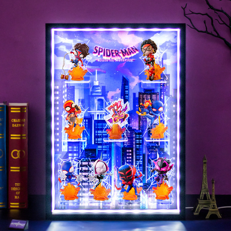 POPMART泡泡玛特漫威蜘蛛侠纵横宇宙系列手办盲盒场景展示盒摆件