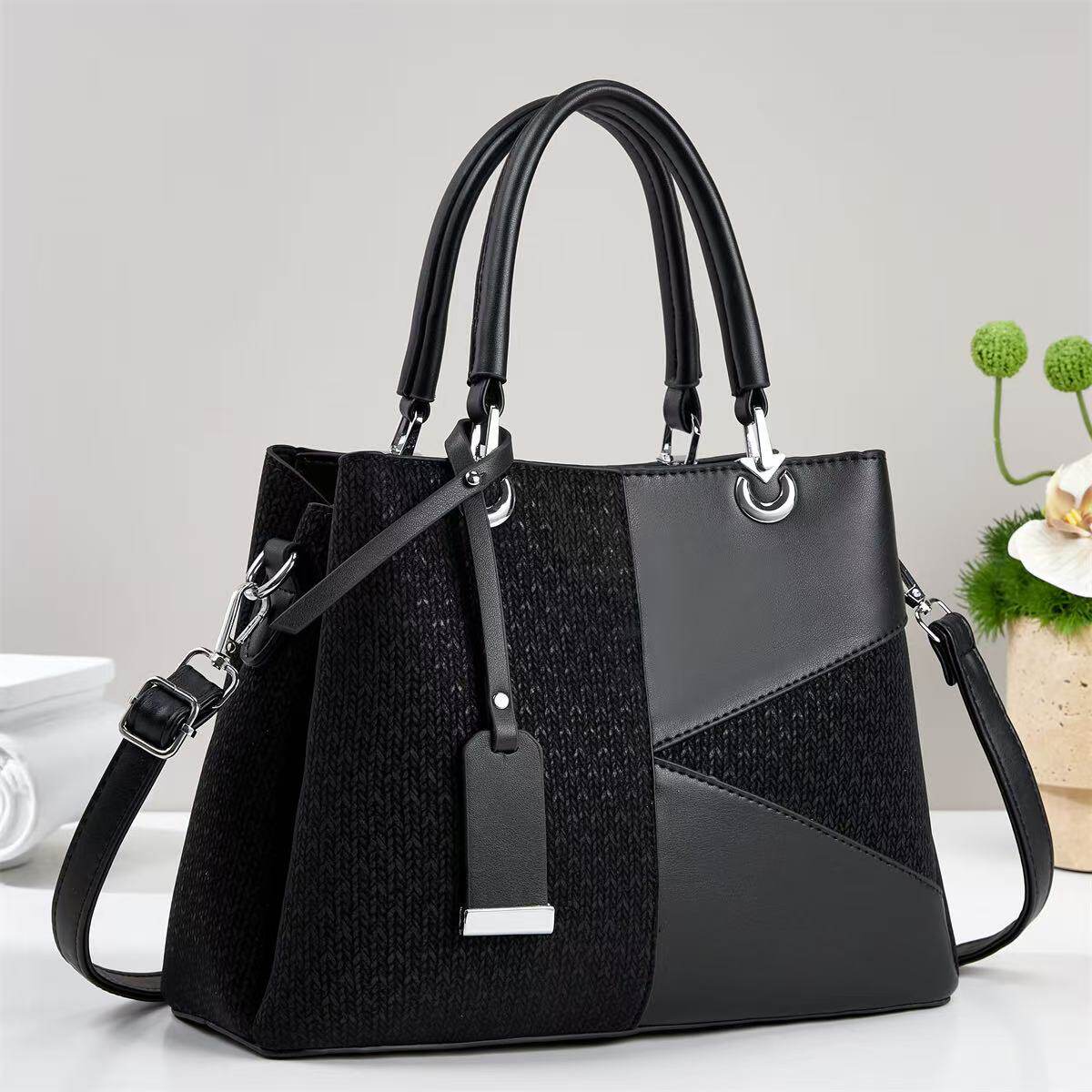 厂家直销简约时尚女包包新款气质手提包大容量优雅淑女单肩手提包