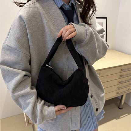 小众设计2025包包女新款潮爆款百搭时尚休闲灯芯绒女士手提包包