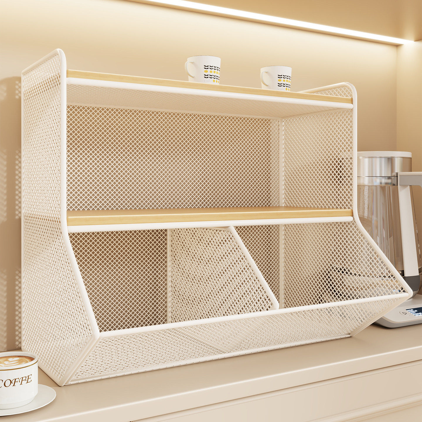 杯架桌面置物架餐桌餐边柜水杯茶杯台面家用零食多层办公桌收纳架,收纳整理,书桌收纳置物架,淘宝优惠券,粉丝福利购,淘宝优惠卷