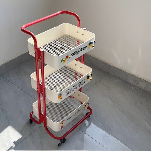 网红小推车置物架家用滑轮厨房卧室零食架客厅多功能储物收纳架批