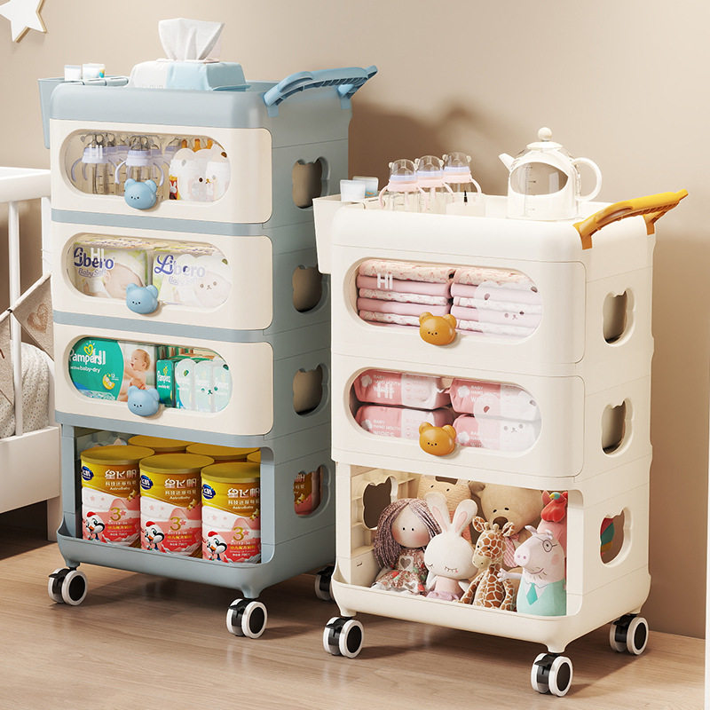 母婴用品置物架小推车 萌趣多层移动收纳柜 客厅整理抽屉式储物柜,商业/办公家具,母婴货柜,淘宝优惠券,粉丝福利购,淘宝优惠卷
