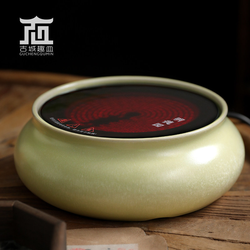 明德园玉兔陶瓷家用中式客厅烧水煮温白黑普洱功夫茶道电陶炉静音