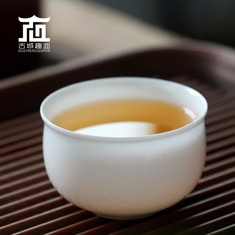 骨瓷纯白茶杯薄胎透光反口不烫手品茗主人功夫茶大容量闻香禅定杯,餐饮具,茶杯,淘宝优惠券,粉丝福利购,淘宝优惠卷