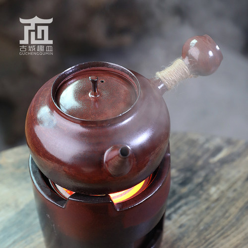 明德园手拉红泥卡盖玉书煨砂铫