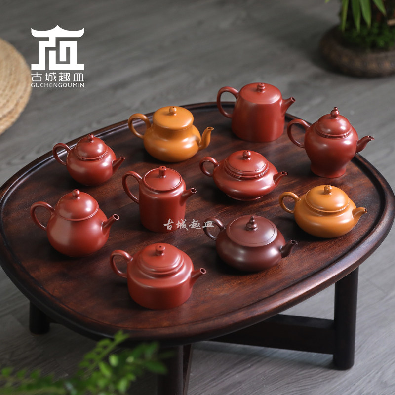 潮州手拉朱泥壶老安顺章燕城章广鑫大师全手工泡茶小品紫砂壶冲罐