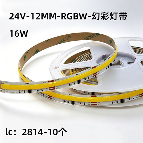 12mm板宽 24V RGBW幻彩灯条16W 功率 784 灯珠酒店包厢智能跑马灯