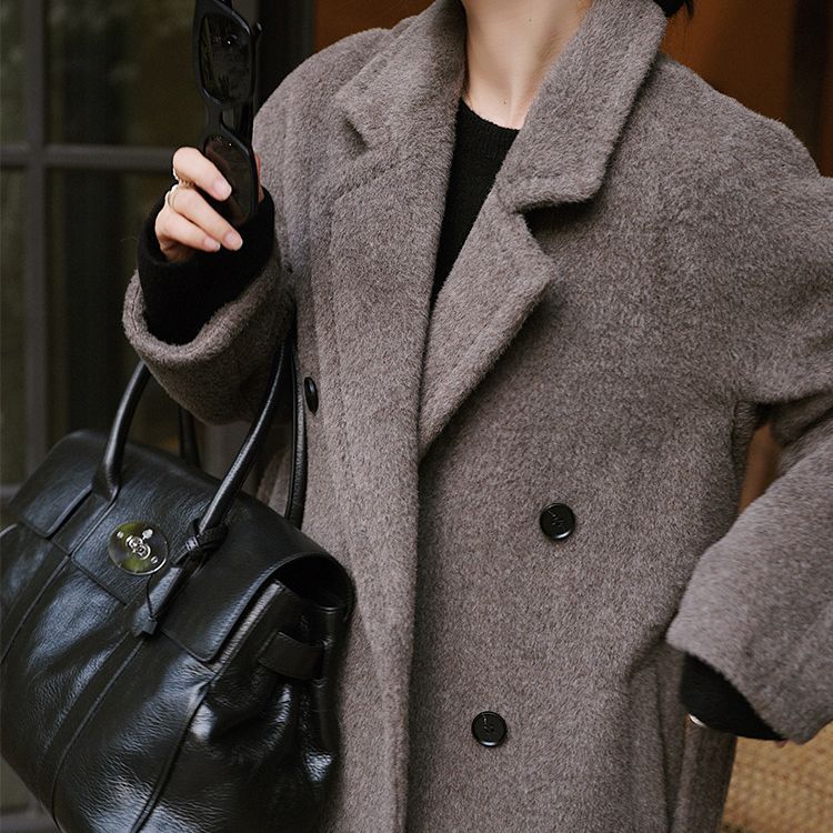 Max家秘鲁骆马绒大衣101801苏力阿尔巴卡苏力羊驼毛呢外套浴袍款