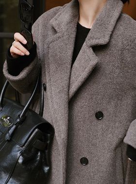 Max家秘鲁骆马绒大衣101801苏力阿尔巴卡苏力羊驼毛呢外套浴袍款