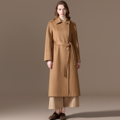 有内衬100纯山羊绒大衣女中长款2025冬天新款气质高级感毛呢外套