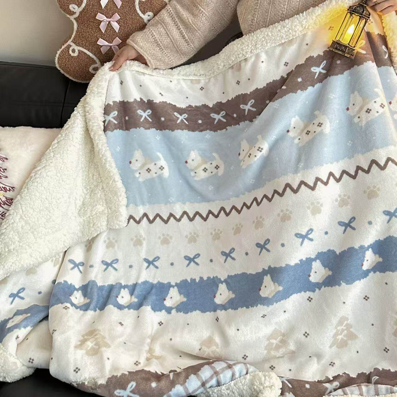 圣诞羊羔绒毛毯午睡办公室披肩空调毯子珊瑚法兰绒沙发盖毯小被子,床上用品,休闲毯/毛毯/绒毯,淘宝优惠券,粉丝福利购,淘宝优惠卷