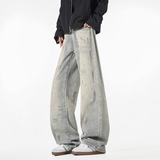 B347-W25012-P55-78秋装水洗漆点脏脏牛仔裤男士宽松直筒裤，男装牛仔裤，电商B347(原C409)