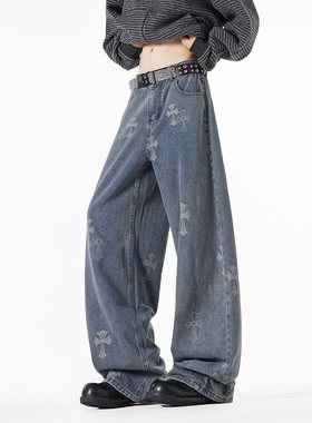 B347-W25020-P55-控价78 秋装刺绣工艺水洗牛仔裤