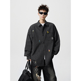 B347-C52-P50-88 秋季卡通刺绣宽松衬衣男士宽松格子衬衫,男装衬衫,电商B347(原C409),电商基地 B347-C52-P50-88 秋季卡通刺绣宽松衬衣男士宽松格子衬衫,男装衬衫,电商B347(原C409),电商基地