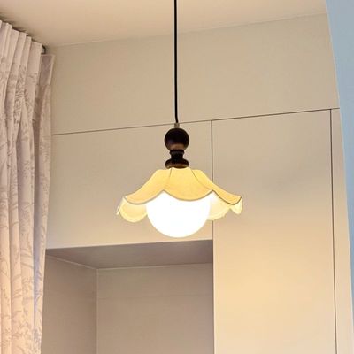 法式中古风实木布艺吊灯