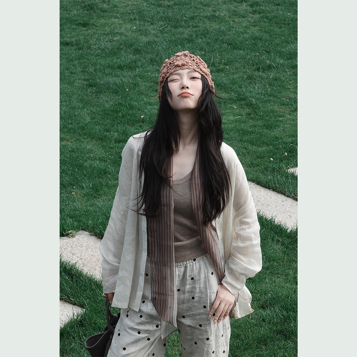 【茶叙】100%苎麻开衫外套女夏季轻薄防晒上衣 5XC193