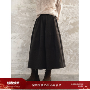 SHECAN【塞纳河畔】秋冬新款羊毛南瓜裙高腰时尚复古女半裙4QA056