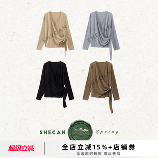 轻奢宽松百搭设计感长袖 SHECAN 安稳 气质时尚 5QC090 针织衫