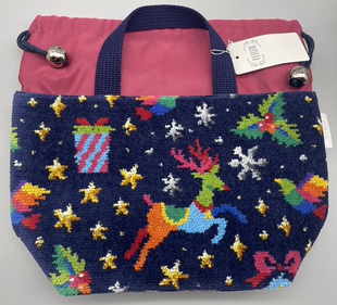 日本Feiler twinkle冬季麋鹿星空雪花图案包内包手提包