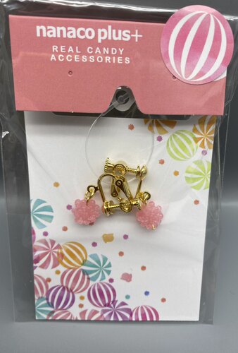 日本Nanaco plus+ real candy粉色金平糖耳夹