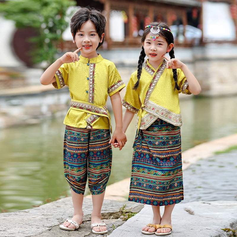 傣族服装男童汉服民族风夏季新款2024端午节表演班服小学生幼儿园-封面