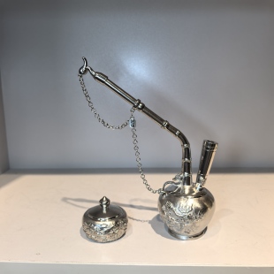 一把抓掌中宝加厚龙凤如意水烟袋白铜水烟老式传统一口香水烟瓶